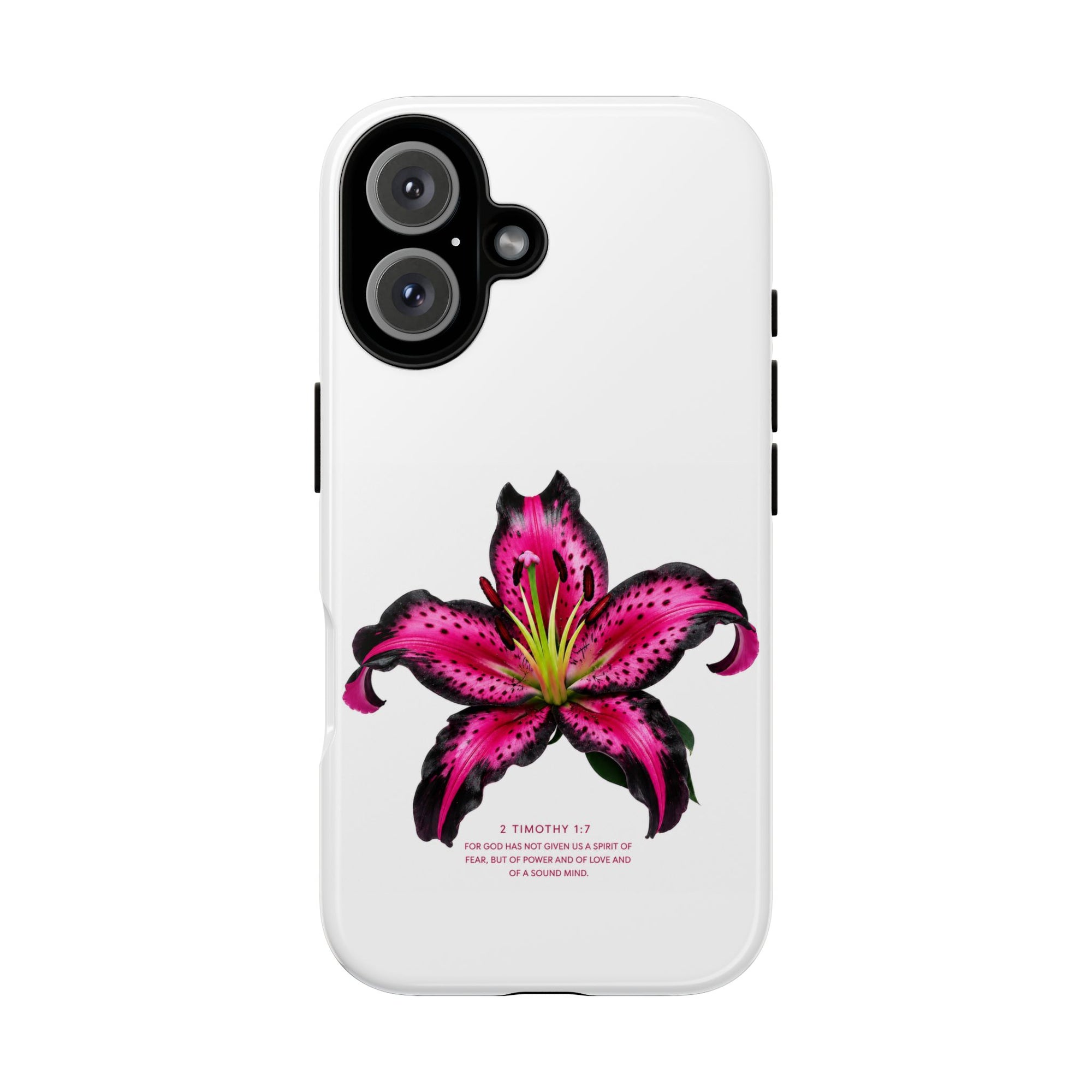 Pink Lily Christian iPhone Case ✝️ Coquette Faith Aesthetic Bible Verse Phone Case