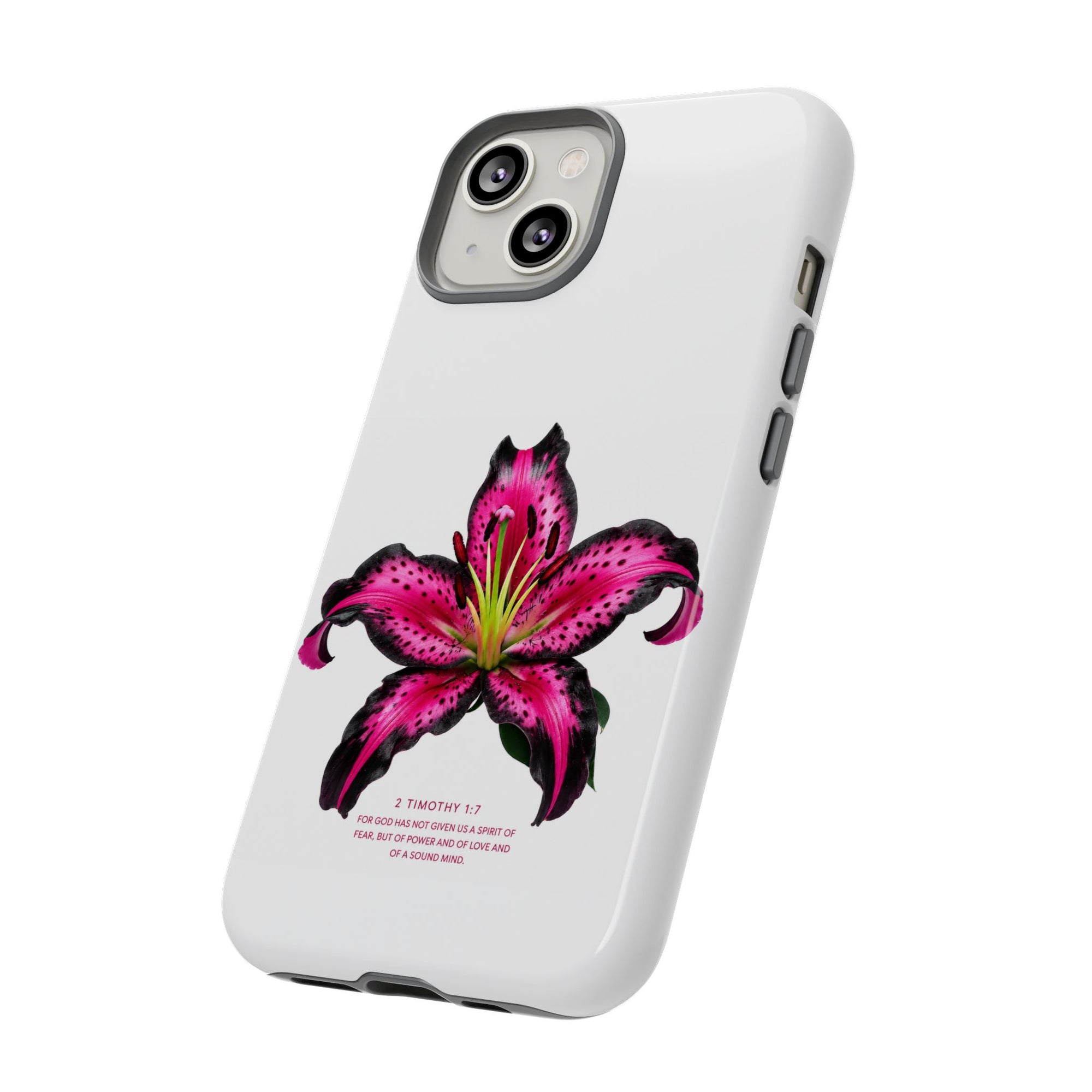 Pink Lily Christian iPhone Case ✝️ Coquette Faith Aesthetic Bible Verse Phone Case