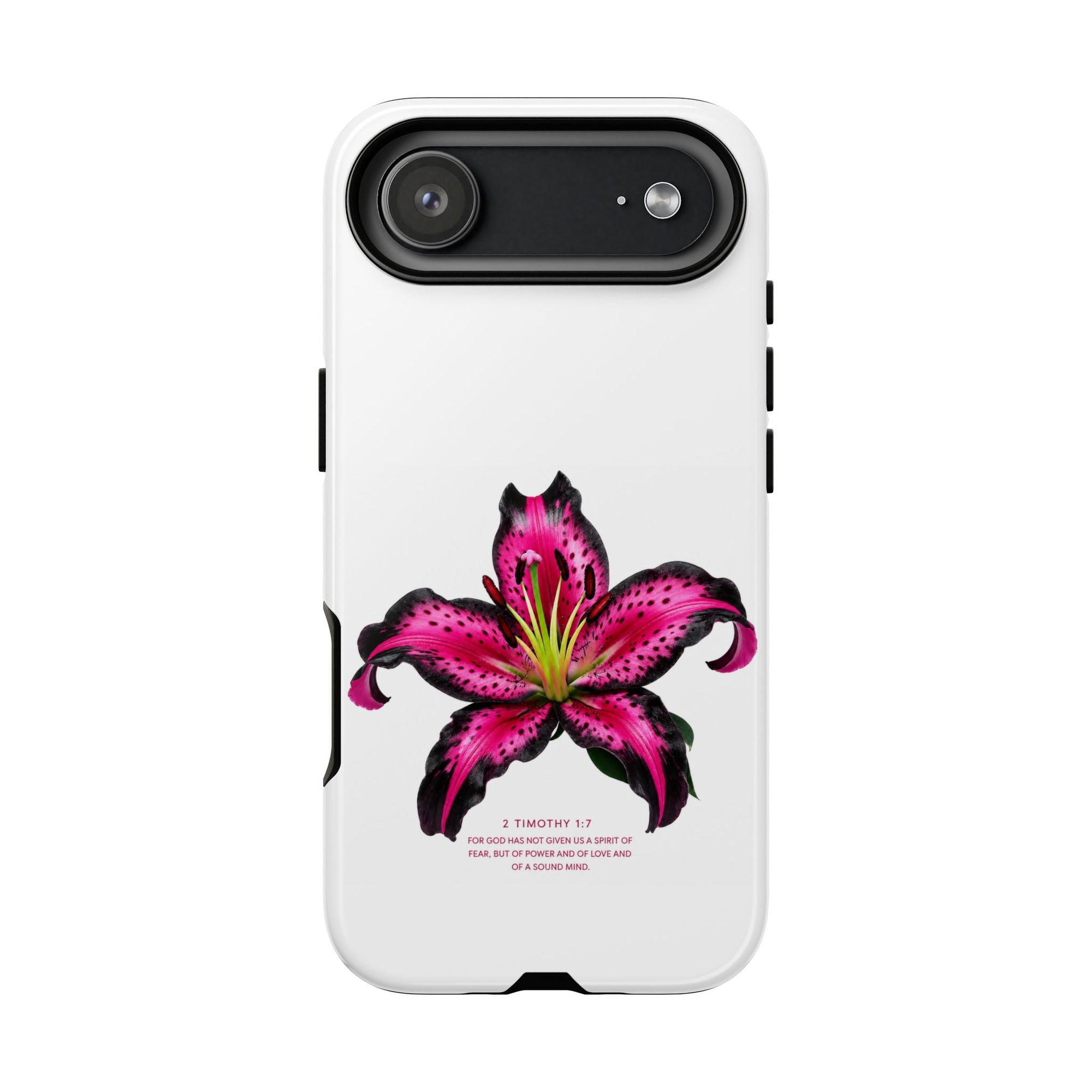 Pink Lily Christian iPhone Case ✝️ Coquette Faith Aesthetic Bible Verse Phone Case